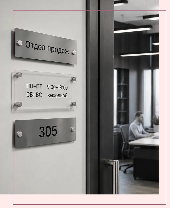 Офисные таблички на дверь в Ревде по цене от 5184 р. | Аванза-Рвд